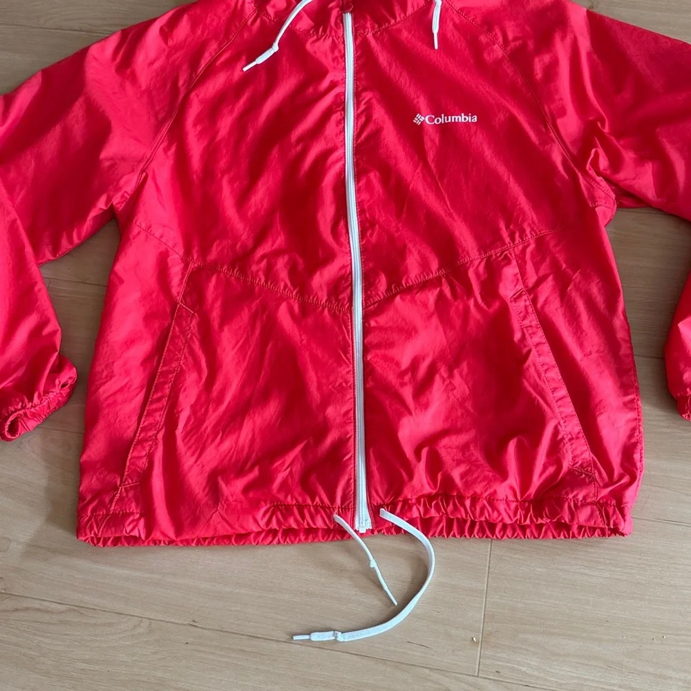 COLUMBIA GIRLS MAY VALLEY FLEECE HOODED WINDBREAKER SZ XL